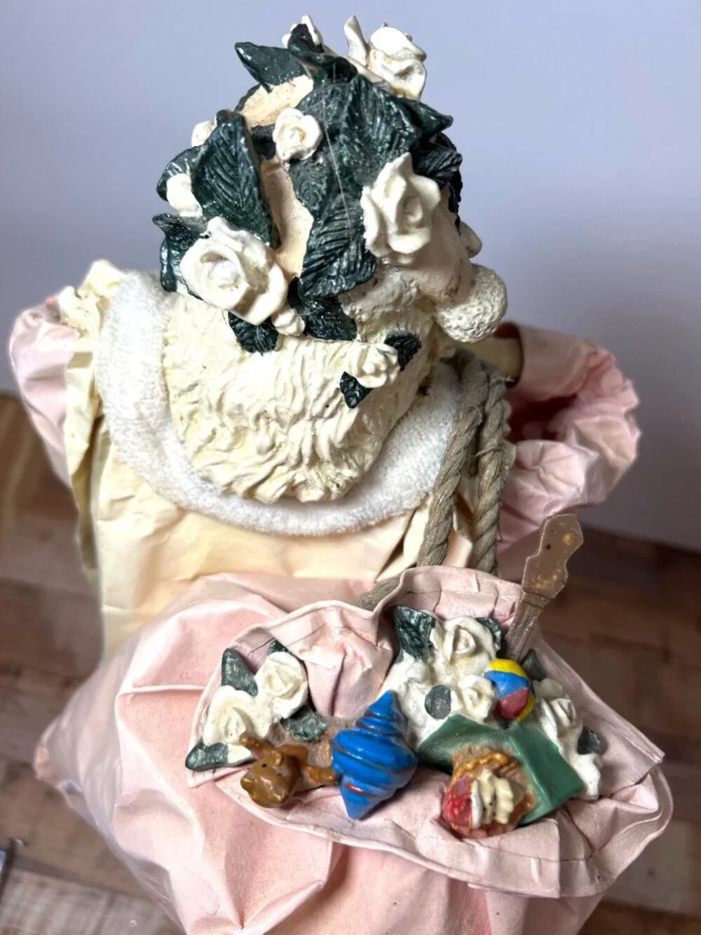 Vtg SILVESTRI Paper Mache Santa Claus Father Christmas Decor Or Tree Topper18.5”